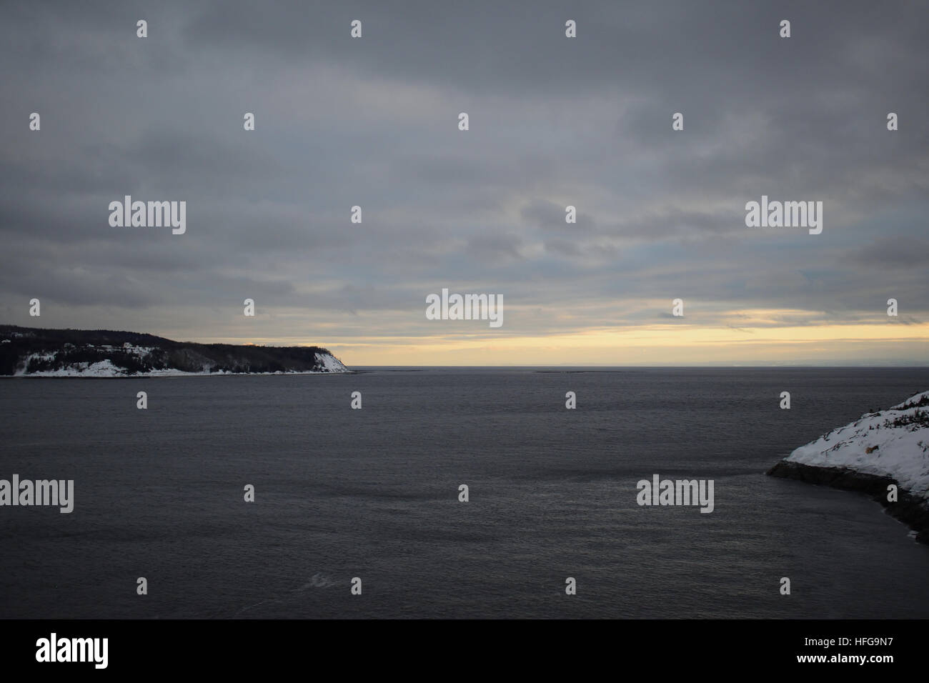 View of the StLawrence River connecting Tadoussac and BaieSainteCatherine on Dec. 29 2016 in