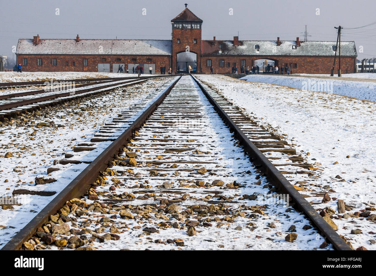 In early 1943, the Nazis decided to increase greatly the gassing capacity of Birkenau.  Crematorium II, originally designed as a mortuary, with morgue Stock Photo