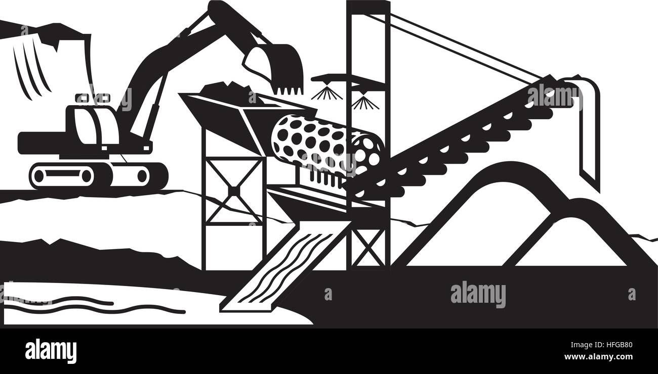 Gold mining wash plant - vector illustration Stock Vector Image & Art