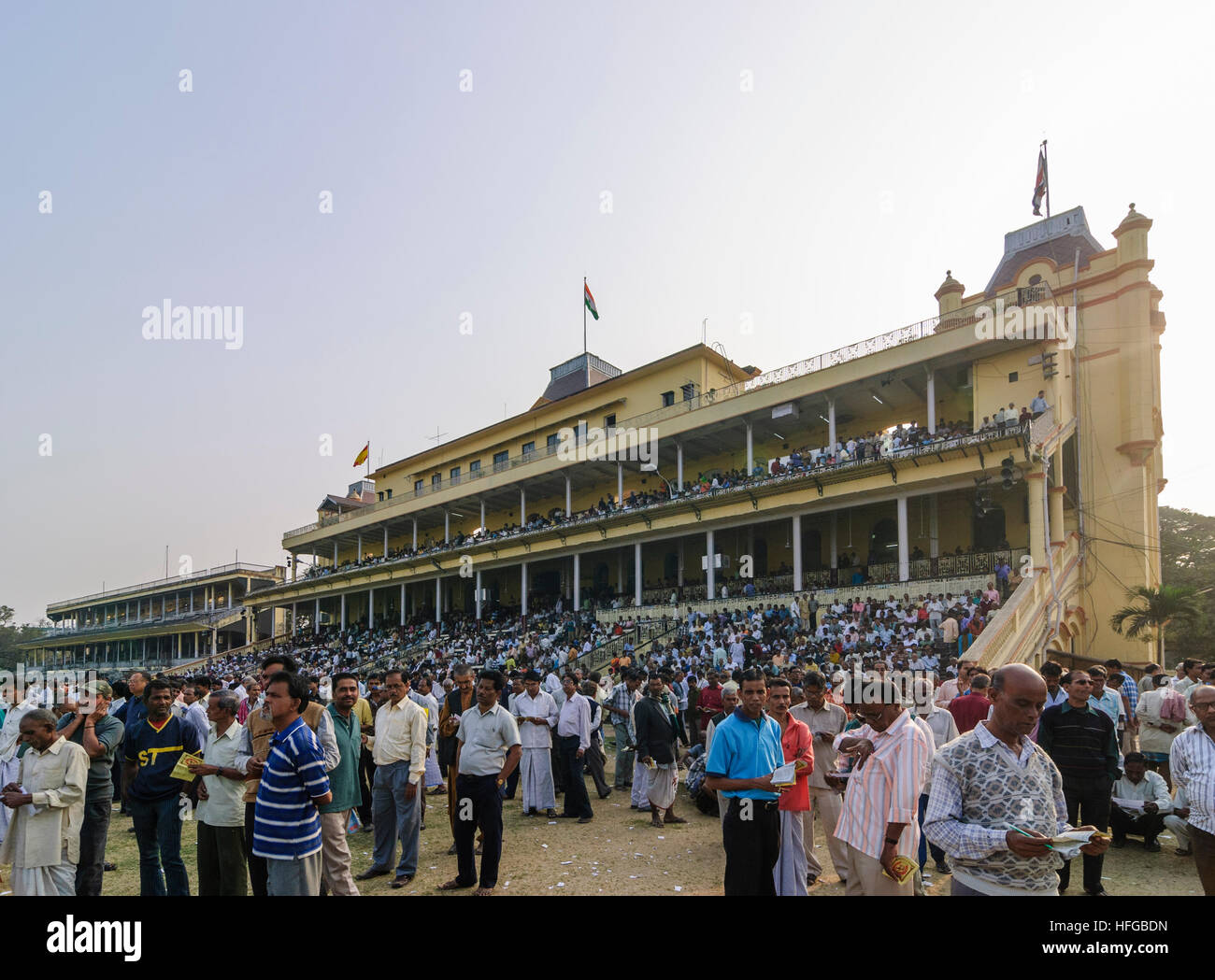 Kolkata (Calcutta, Kalkutta): Raceway grandstand building, West Bengal, Westbengalen, India Stock Photo