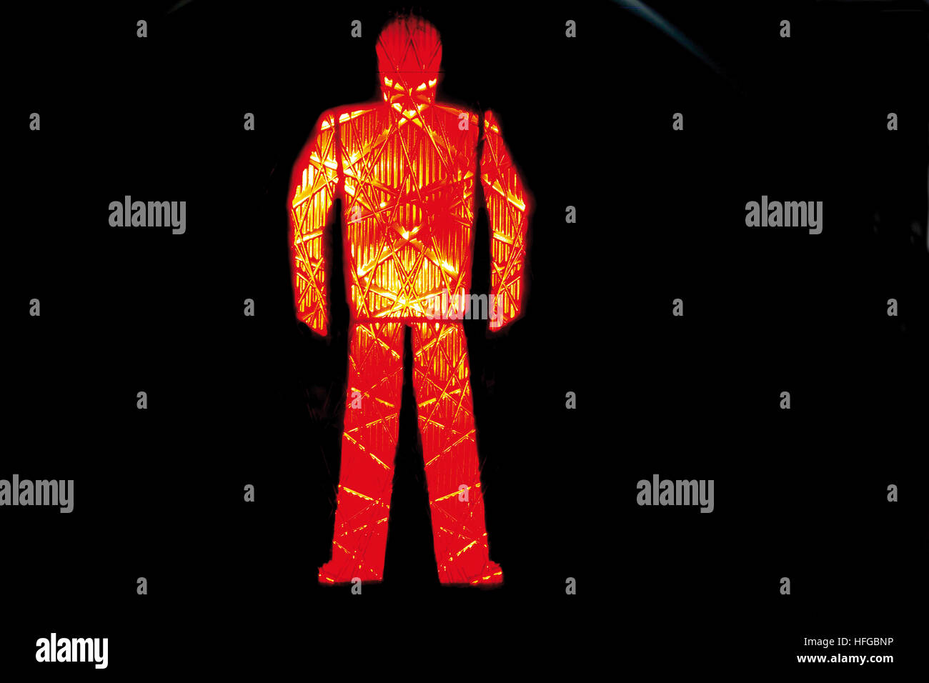 Pedestrian traffic light, red Stock Photo - Alamy