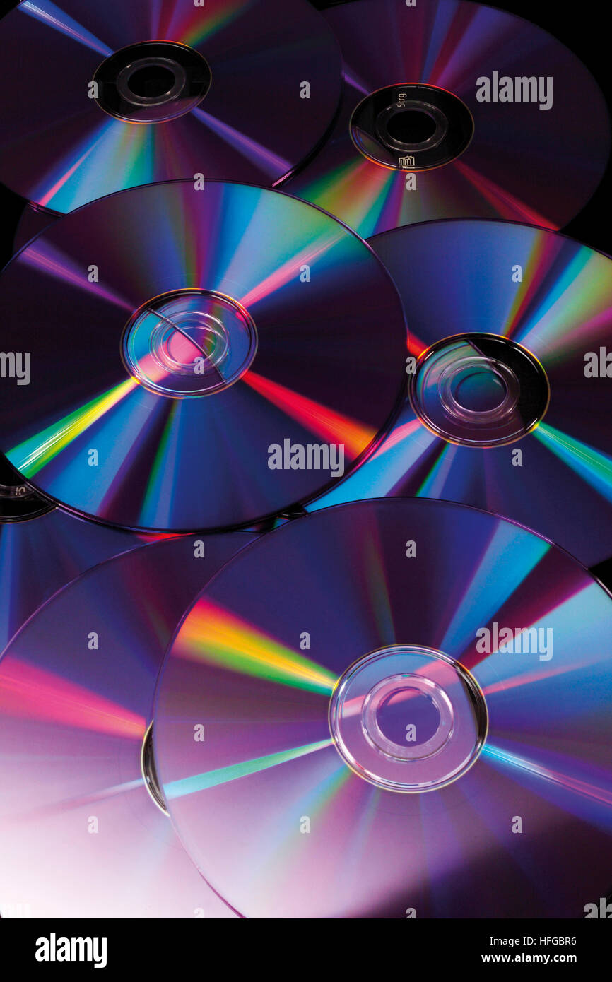 Reflections on DVD discs Stock Photo