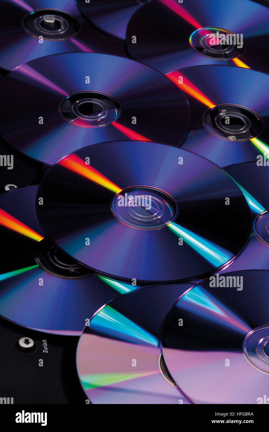 Reflections on DVD discs Stock Photo