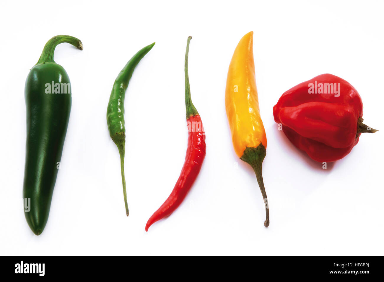 Assorted hot peppers Stock Photo Alamy