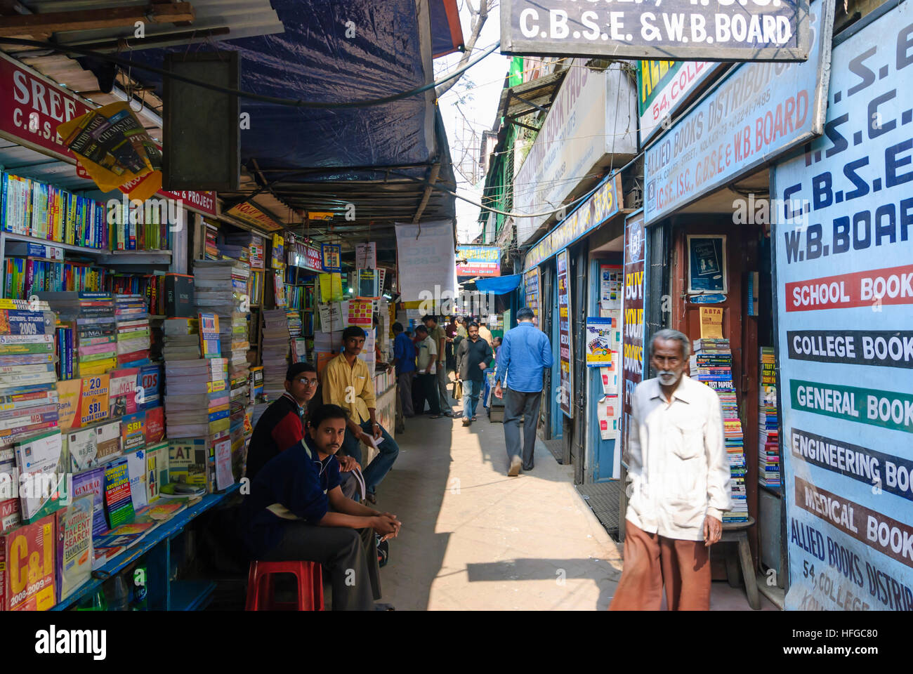 Kolkata (Calcutta, Kalkutta): Bookshops at the University, West Bengal, Westbengalen, India Stock Photo