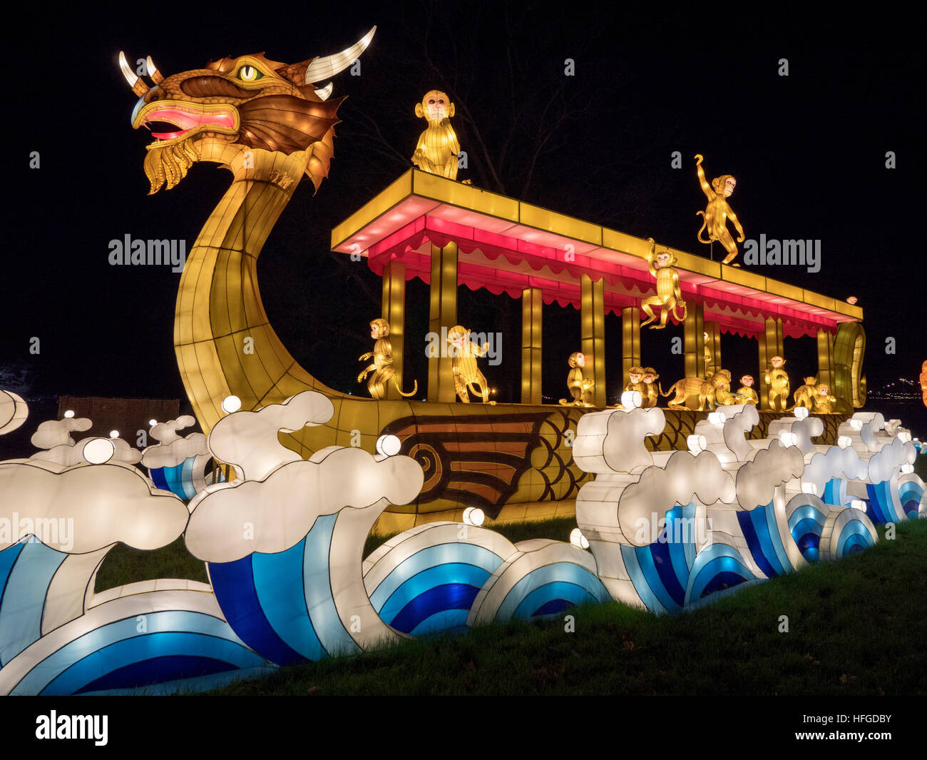 Chinese Lantern Festival at Longleat House, nr Warminster, England, Uk Stock Photo