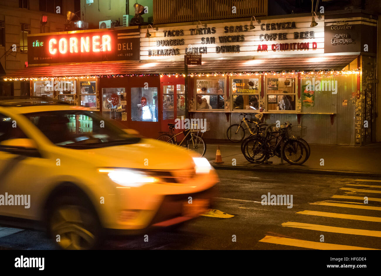 The Corner Deli, La Esquina, a popular Mexican restaurant in Soho in New York City Stock Photo
