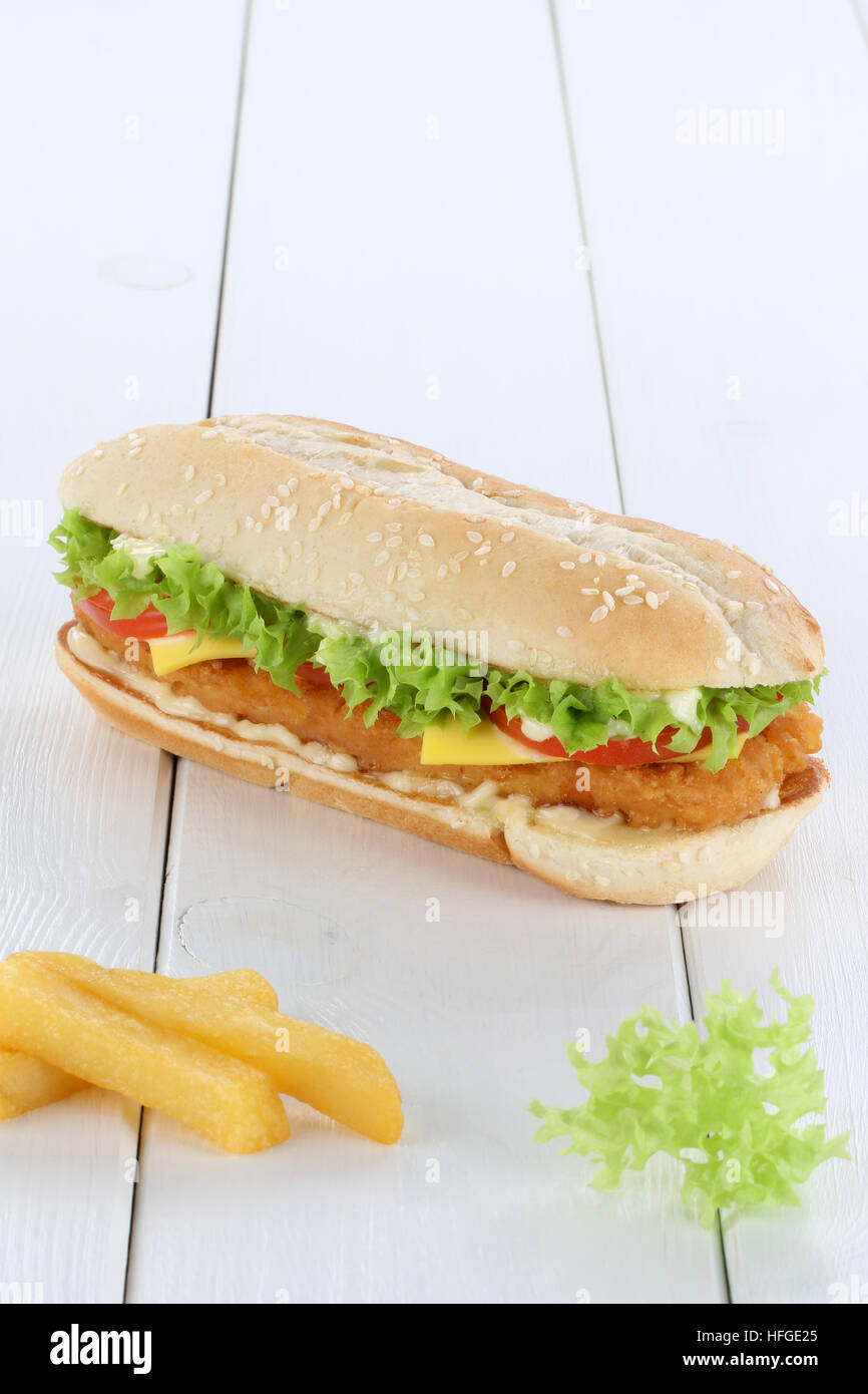Chickenburger chicken burger hamburger copyspace copy space tomatoes lettuce cheese unhealthy Stock Photo