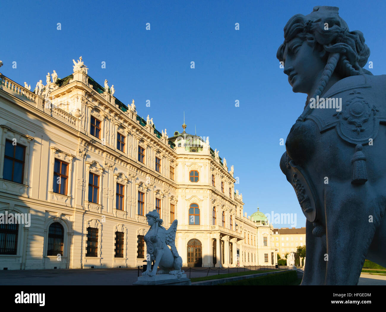 Wien, Vienna: Sphinx before Upper Belvedere, Wien, Austria Stock Photo