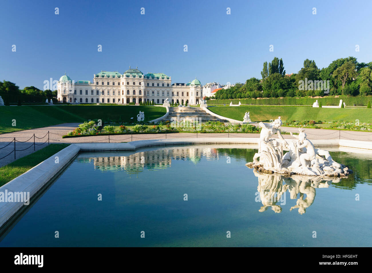 Wien, Vienna: Upper Belvedere and Upper Cascade, Wien, Austria Stock Photo