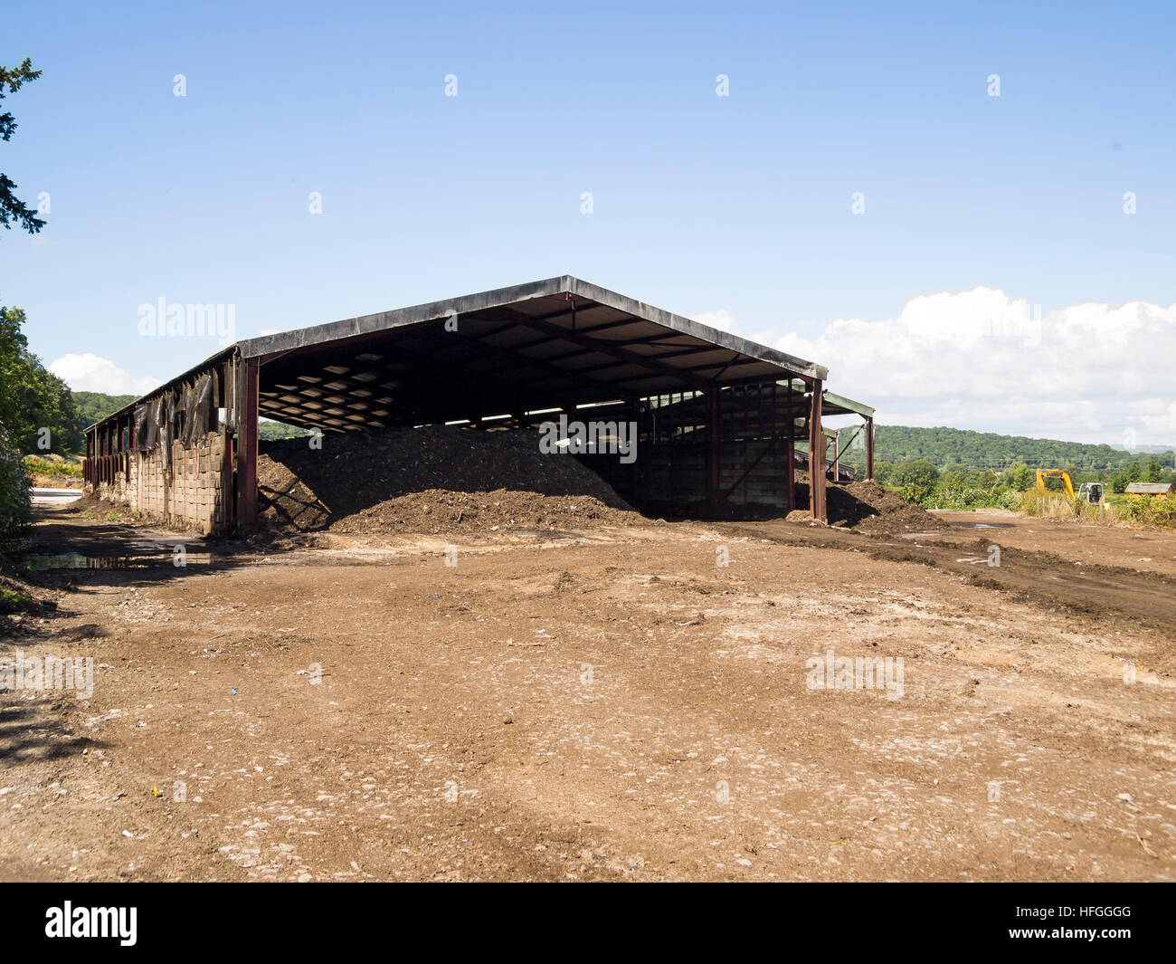 outdoor biomass barn storage facility Stock Photo