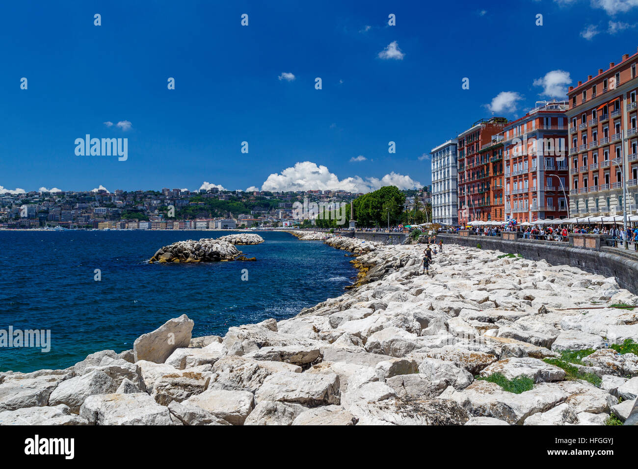 The waterfront apartments and hotels of Via Partenope in the City of