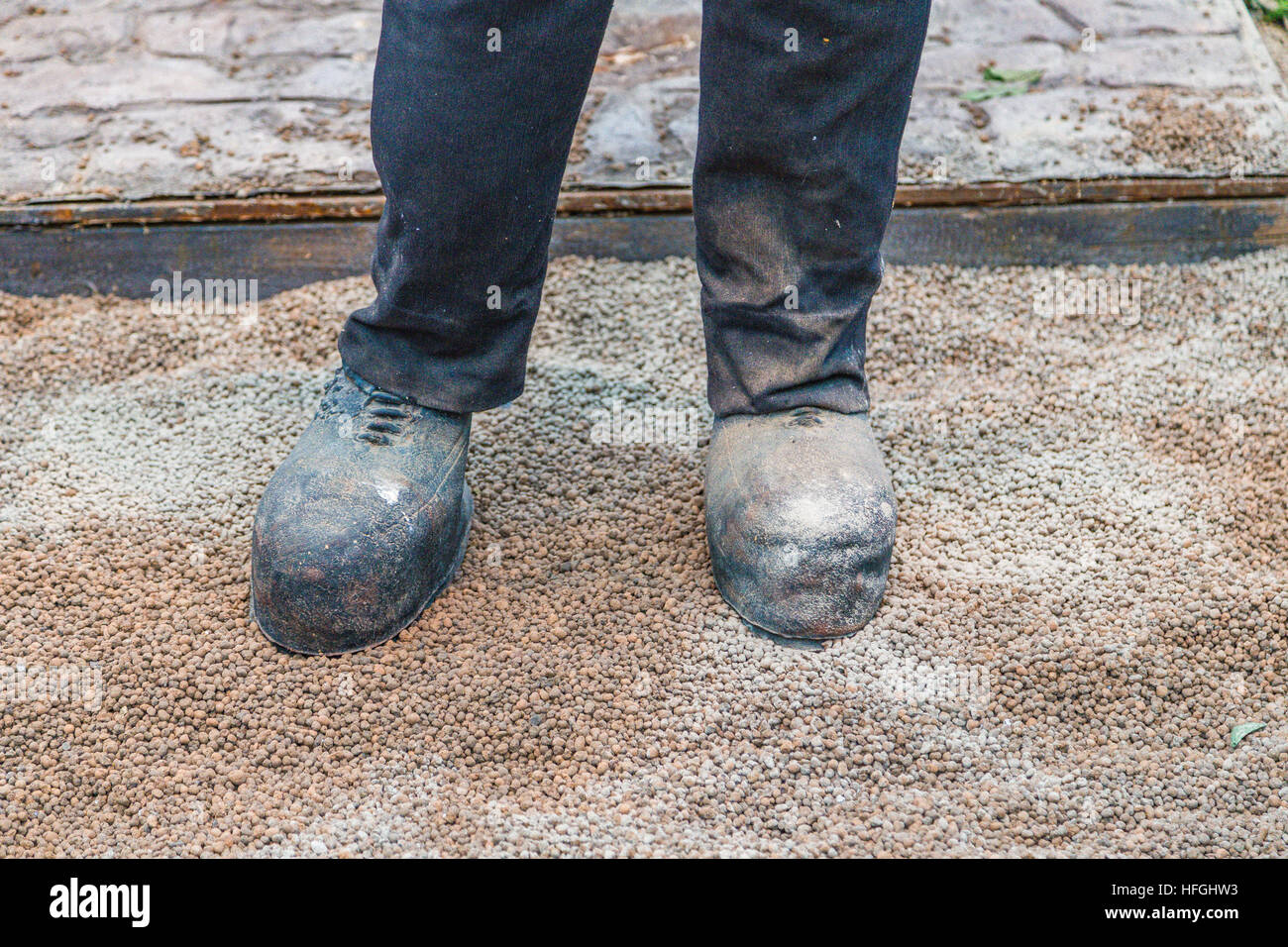 fake giant monster feet in shoes Stock Photo Alamy