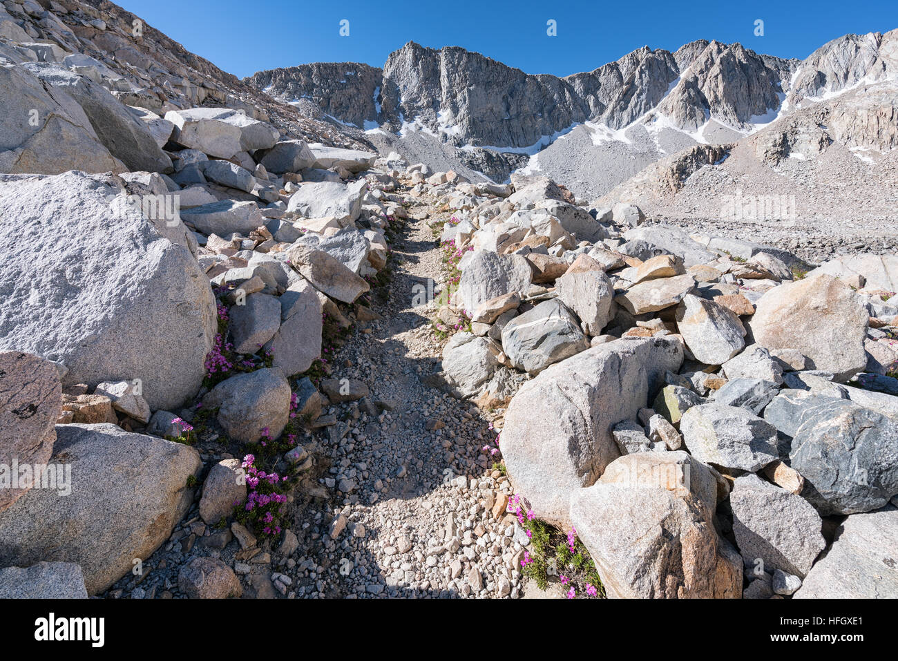 Ascending to Mather Pass, Kings Canyon National Park, California, United States of America, North America Stock Photo