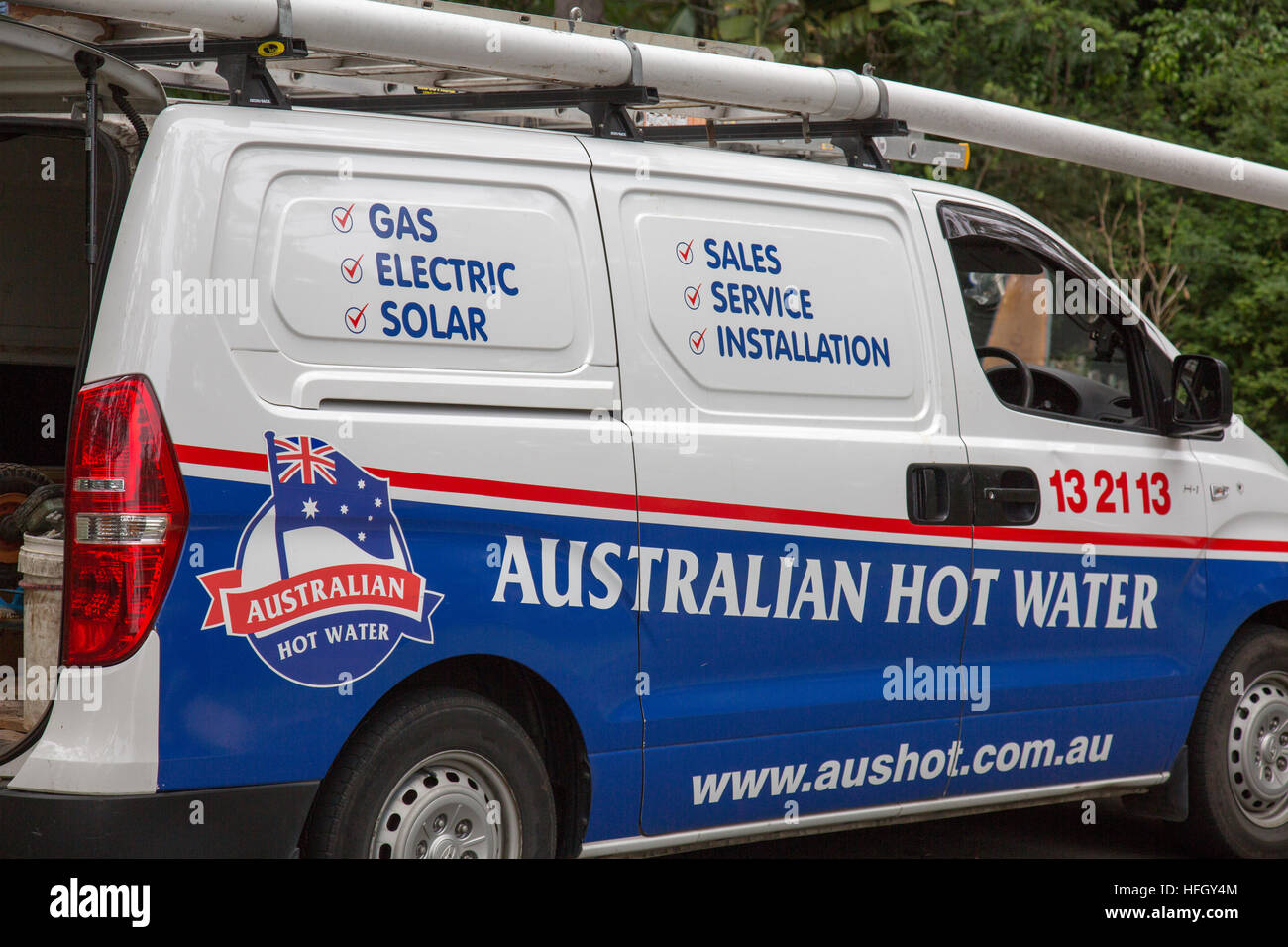 Skæbne Slør pelleten Australian plumbers and hot water installation van vehicle parked in a  Sydney street, Australia Stock Photo - Alamy