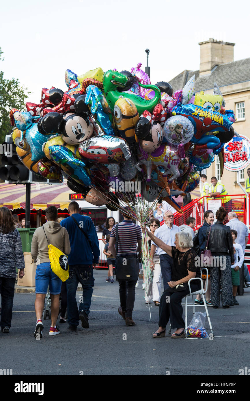 A balloon seller at St Giles Fair, Oxford Stock Photo Alamy