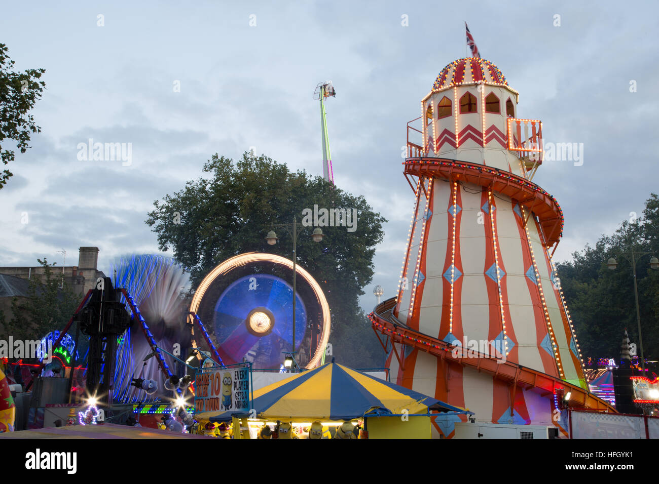 Fairground rides at St Giles Fair, Oxford Stock Photo