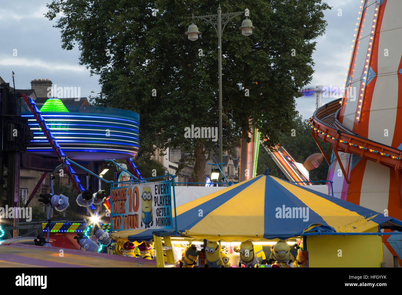 Stalls and rides at St Giles Fair, Oxford Stock Photo