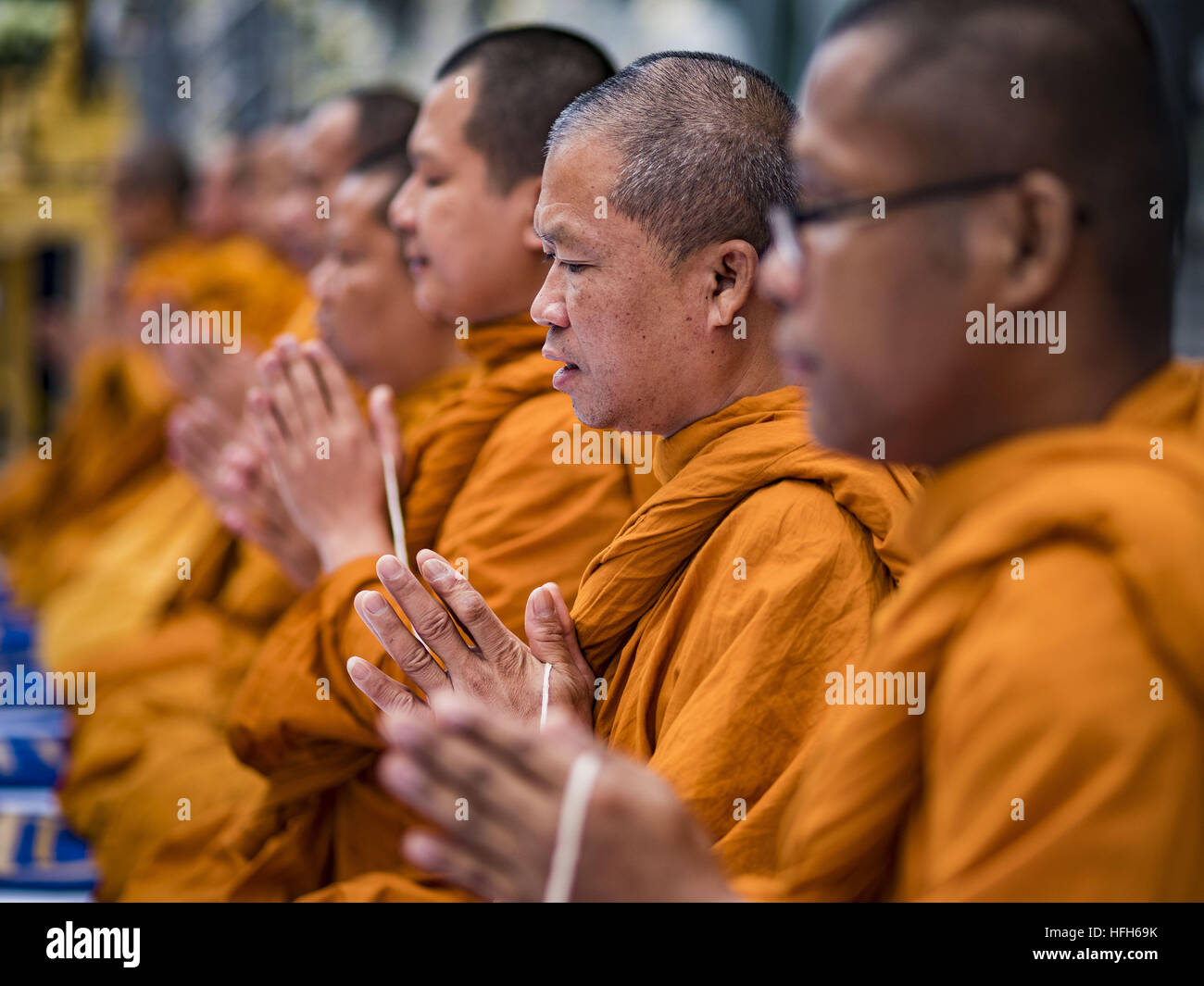 Bangkok Bangkok Thailand 1st Jan 2017 Buddhist Monks - 