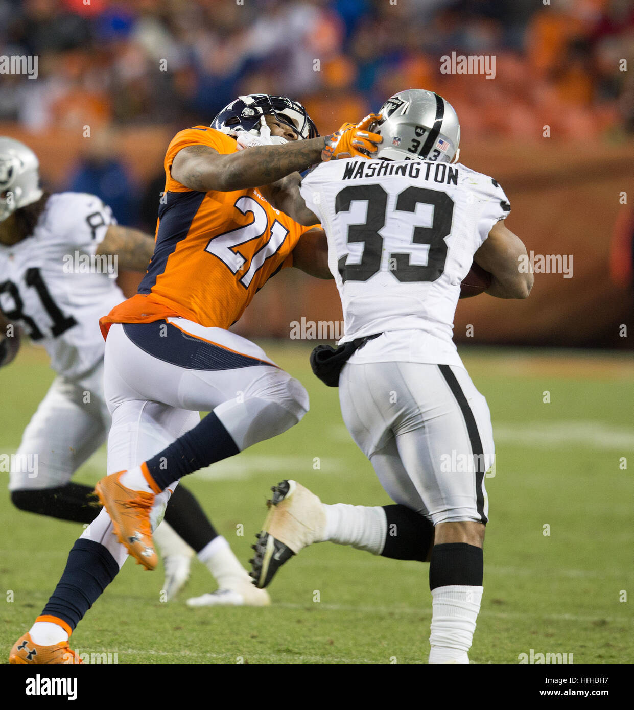 Denver, Colorado, USA. 1st Jan, 2017. Raiders RB DEANDRE