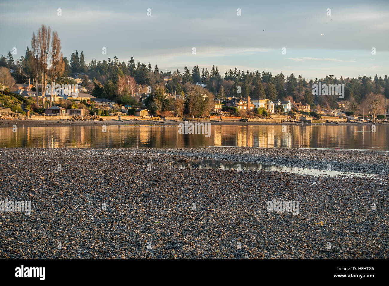A view of shoreline homes in Normandy Park, Washington Stock Photo Alamy
