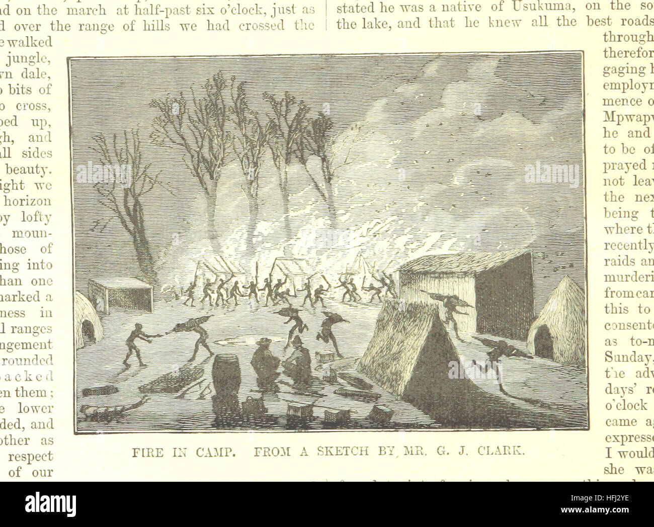 Sketches of African Scenery, from Zanzibar to the Victoria Nyanza, being a series of coloured lithographic pictures, from sketches by ... T. O'Neill. (The larger part of the letterpress is from a journal kept by T. O'Neill.) Image taken from page 20 of 'Sketches of African Scenery, Stock Photo