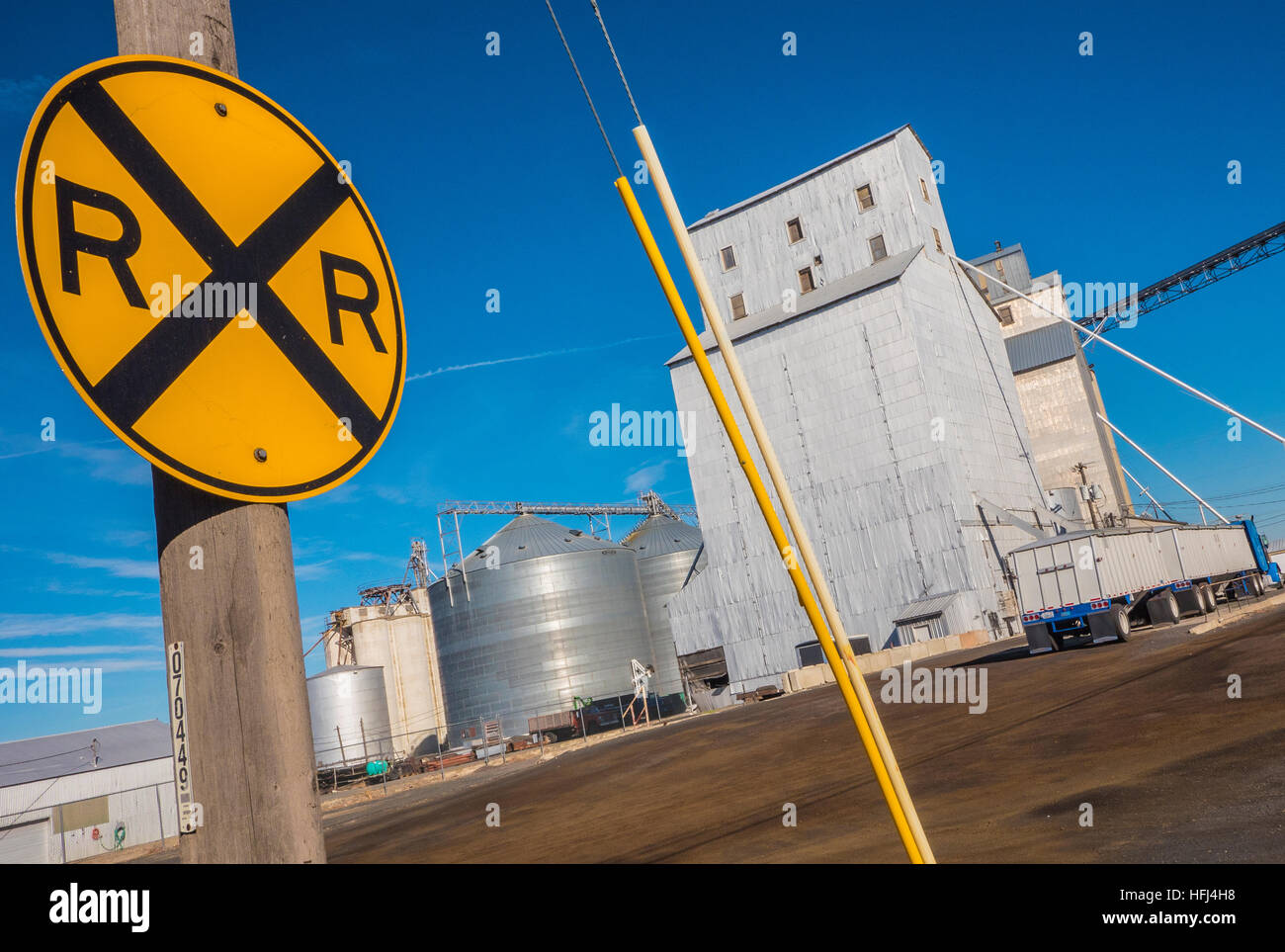 Grain elevator in Ritzville in eastern Washington state along a