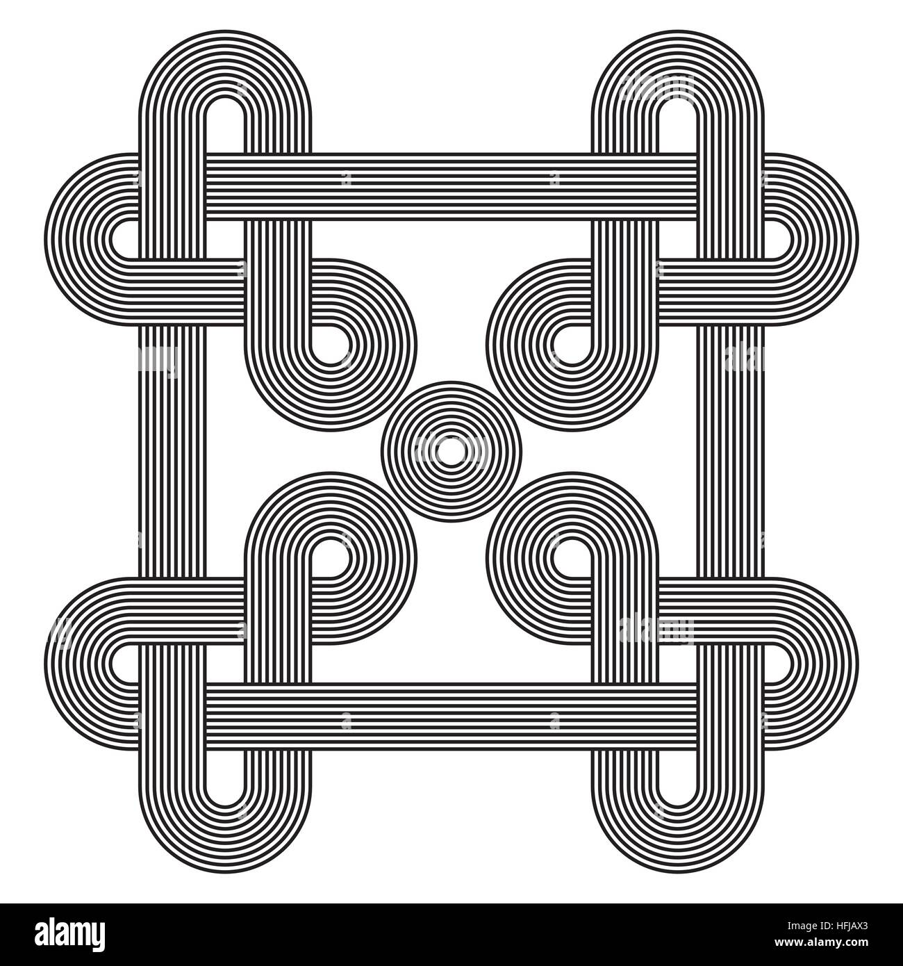 Abstract vector black design made of coiled lines Stock Vector Image