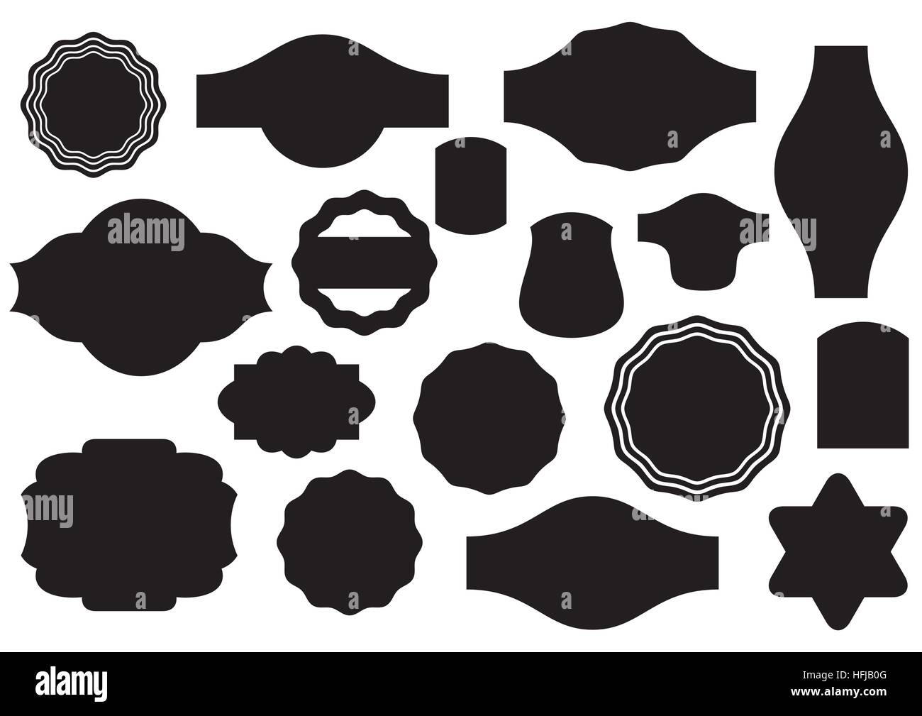 Set of vector vintage labels design elements Stock Vector Image & Art ...