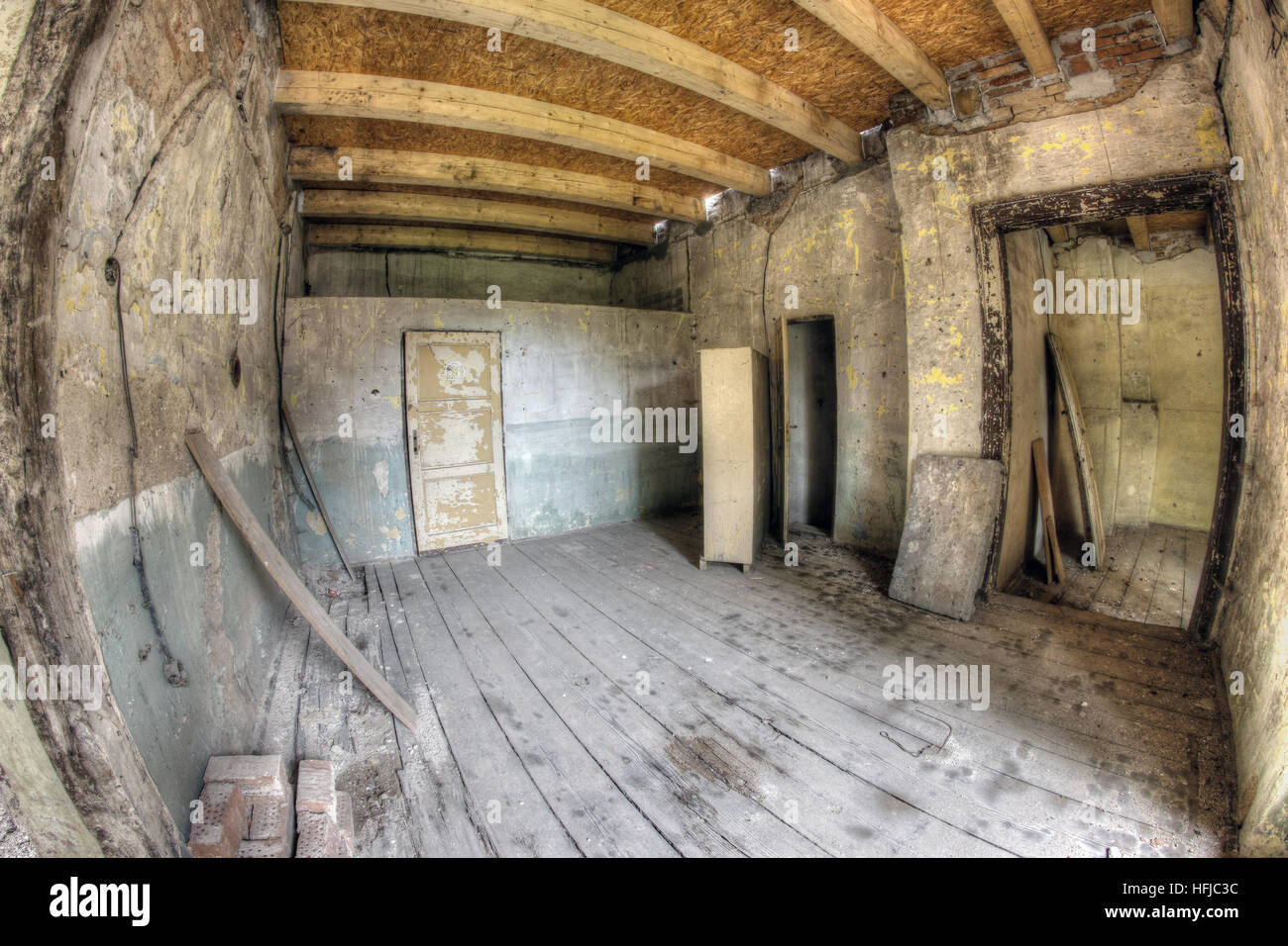Ruins of the building in dilapidated condition Stock Photo
