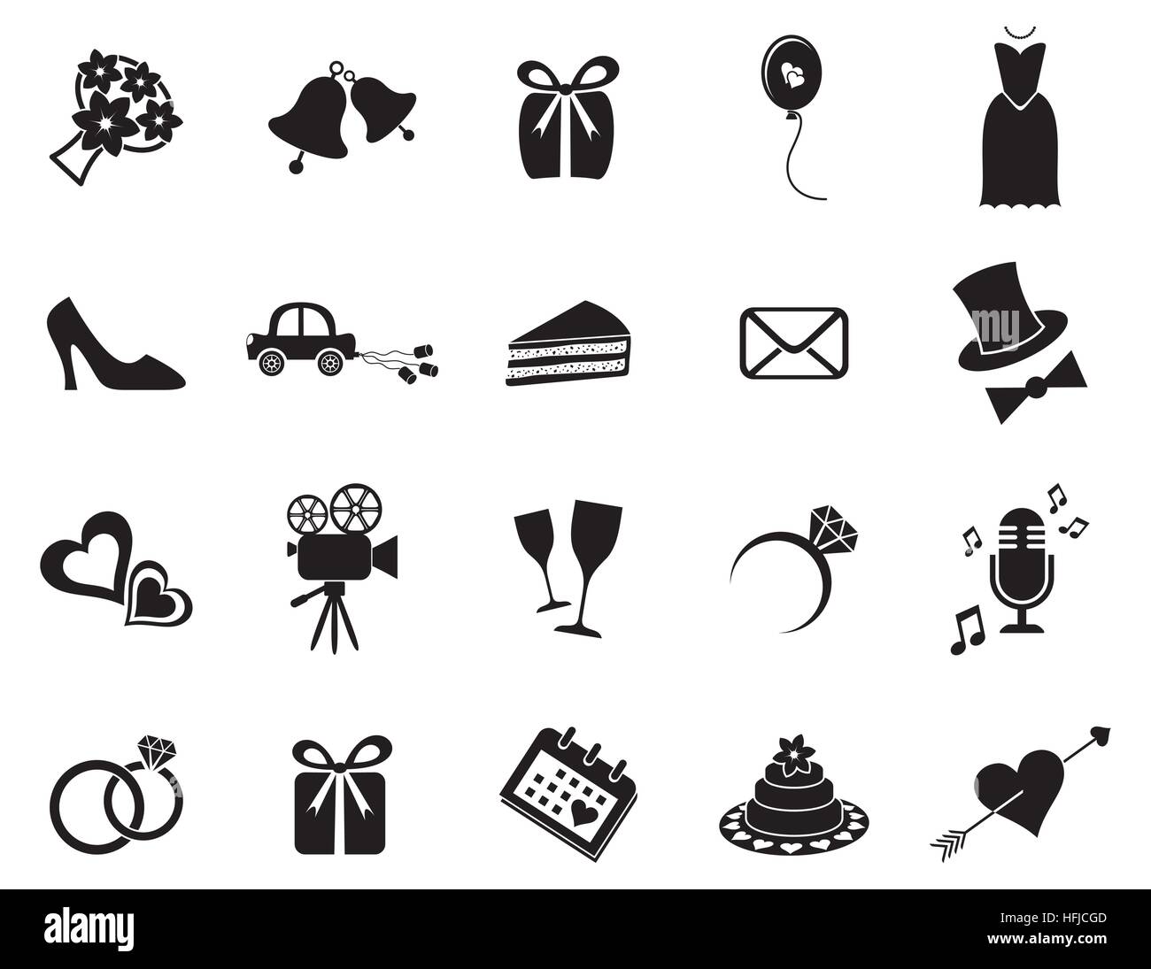 Wedding cake champagne set Stock Vector Images - Alamy