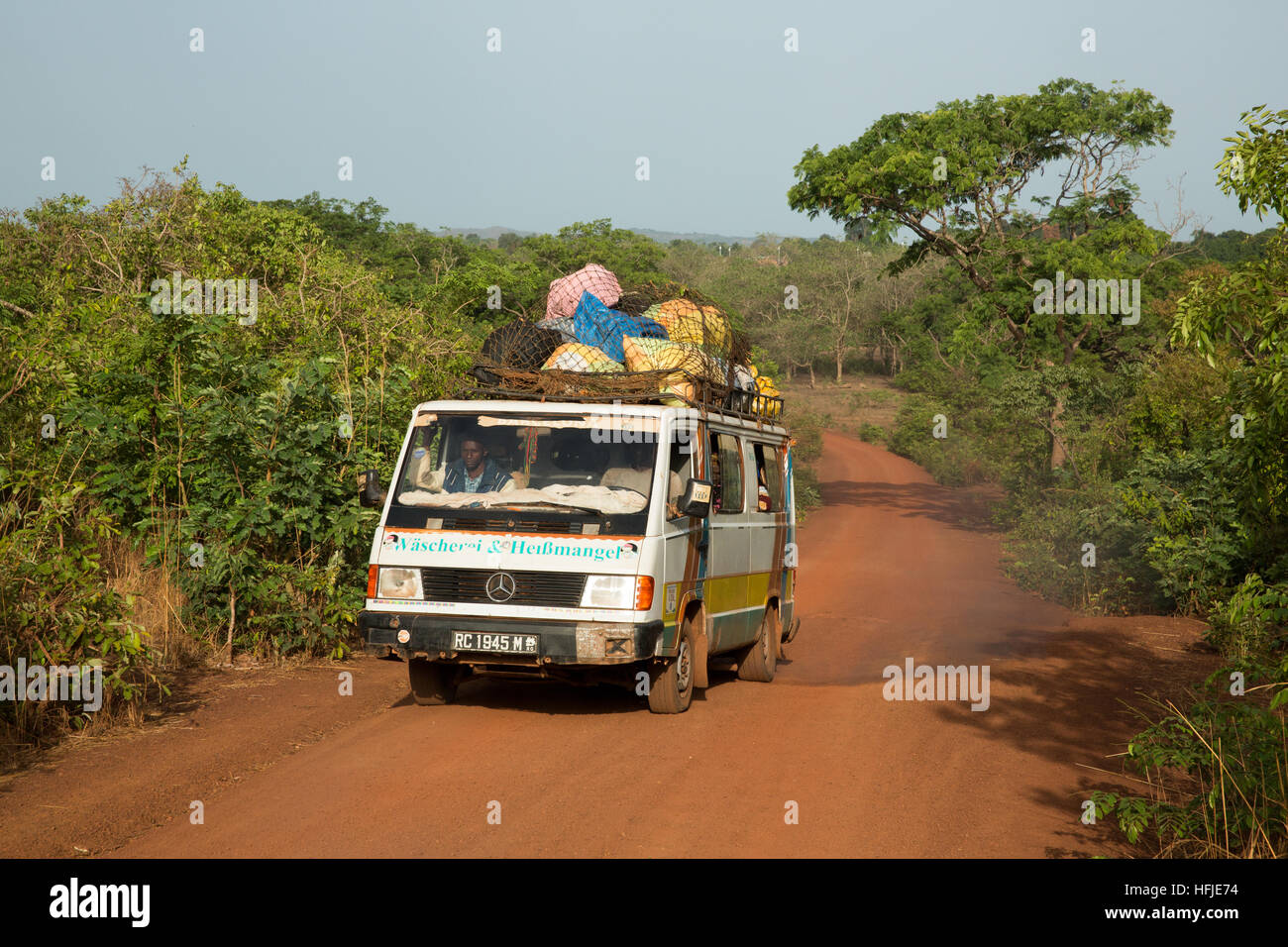 Gbderedou Baranama, Guinea, 2nd May 2015; Local transport. This village and local area will be flooded by the Fomi dam. Stock Photo