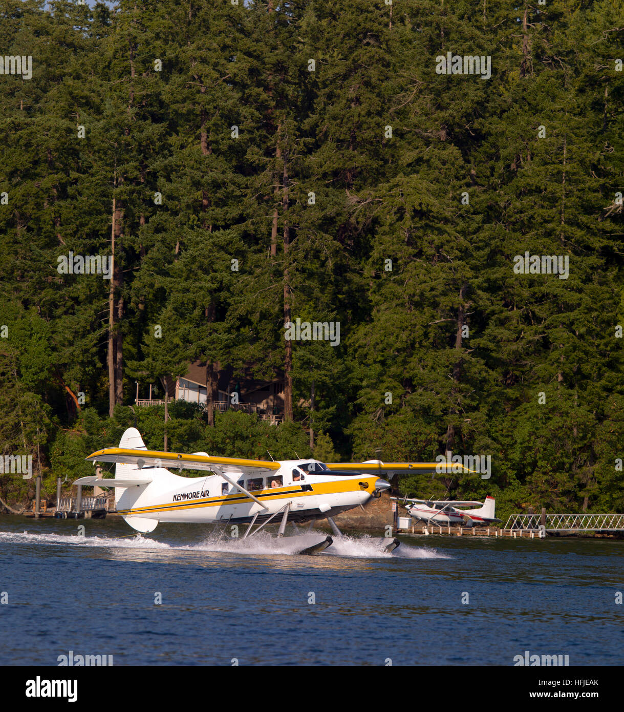 Turbine Otter floatplane landing at Friday Harbor. The de Havilland ...