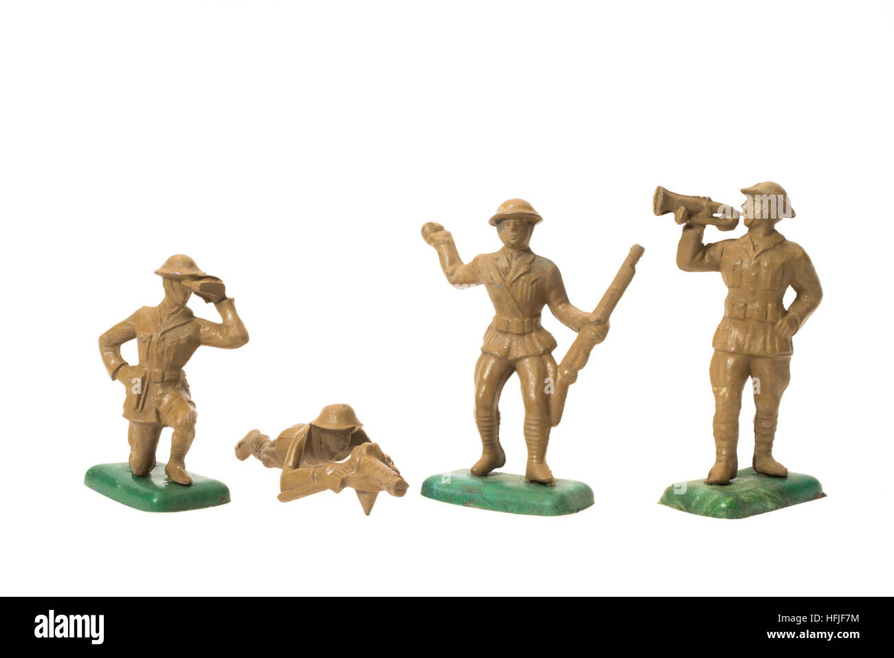 Plastic Army Men Soldiers Bergen Toy & Novelty Co. ( Beton ) first produced in 1938 Stock Photo