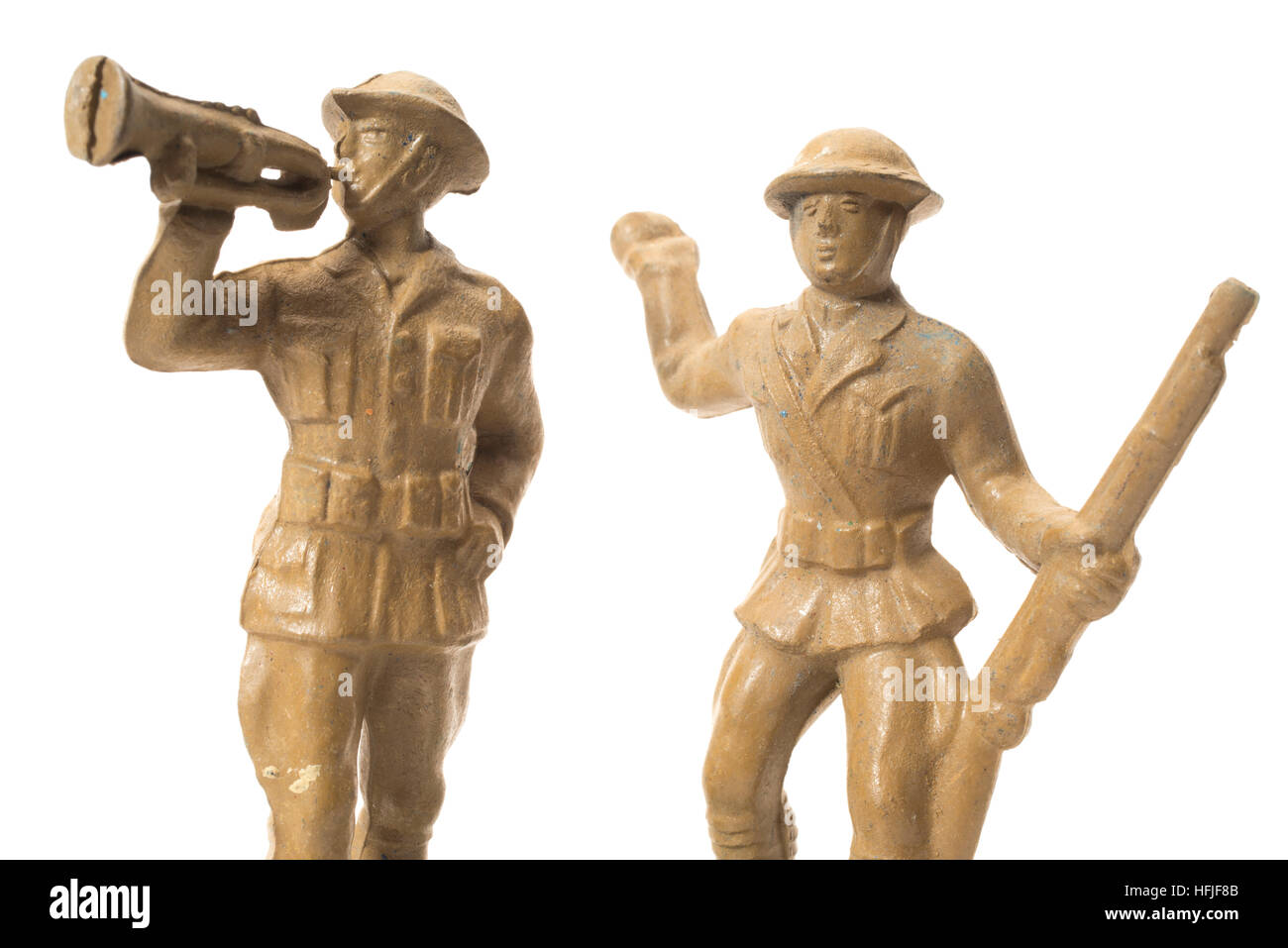 Plastic Army Men Soldiers Bergen Toy & Novelty Co. ( Beton ) first produced in 1938 Stock Photo