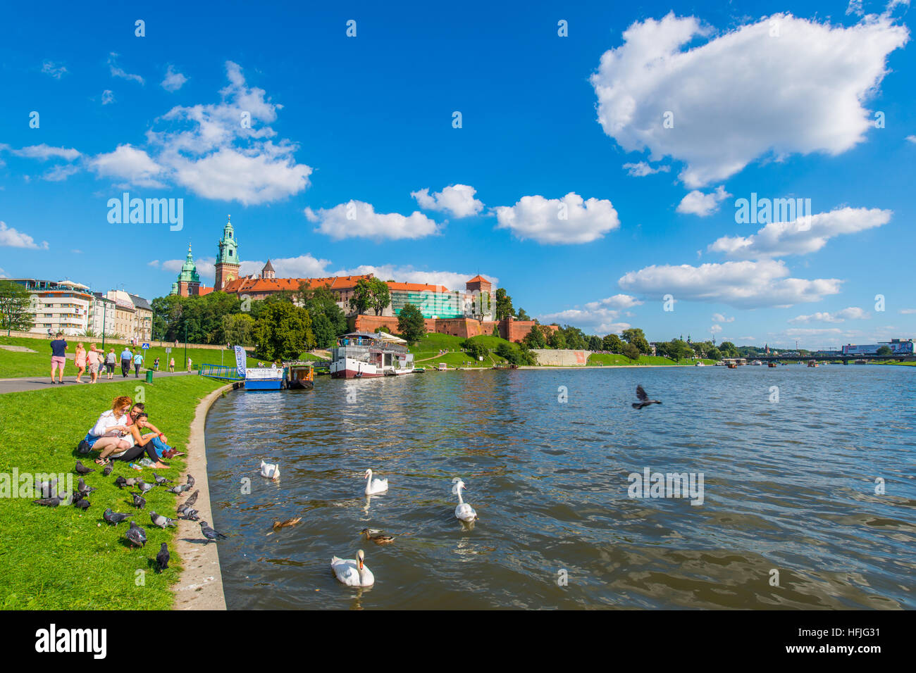 The Vistula (Polish: Wisła) is the longest and largest river in Poland, at 1,047 kilometres  in length. The drainage basin area of the Vistula is 194, Stock Photo