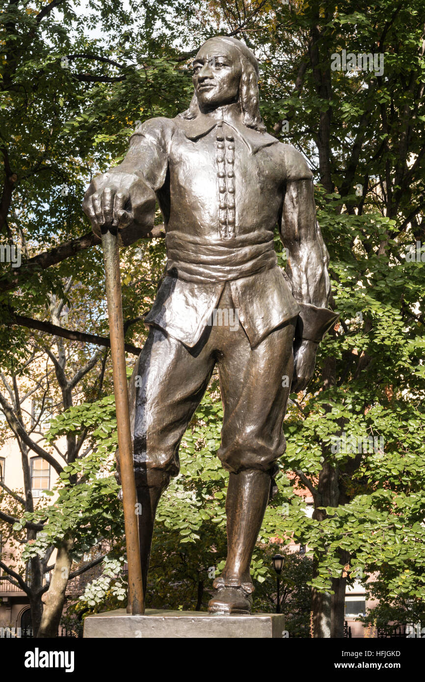 Peter Gerard Stuyvesant Statue, in Stuyvesant Square, NYC Stock Photo