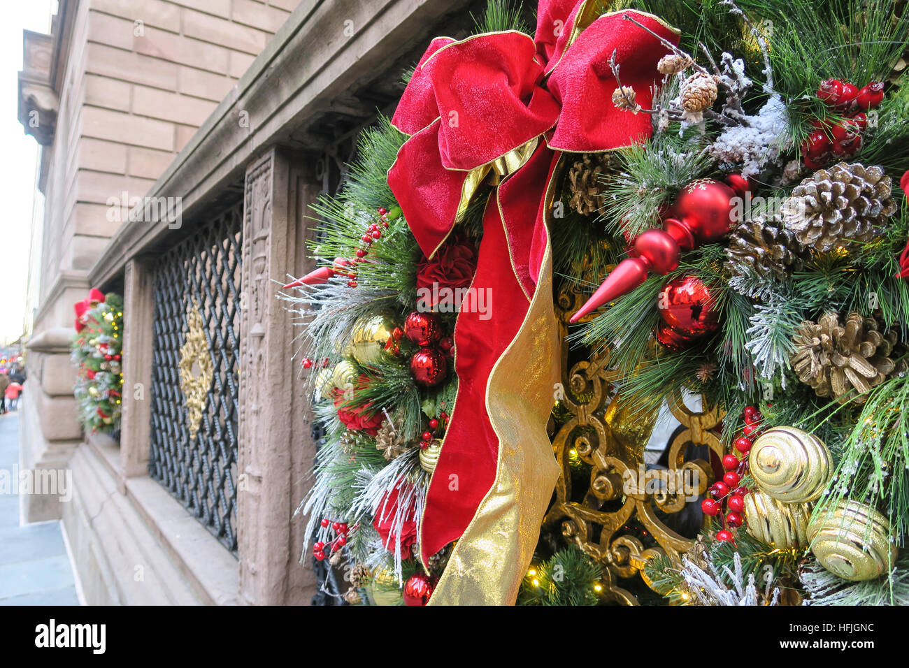 Holiday Decorations , Midtown Manhattan, NYC, USA Stock Photo Alamy