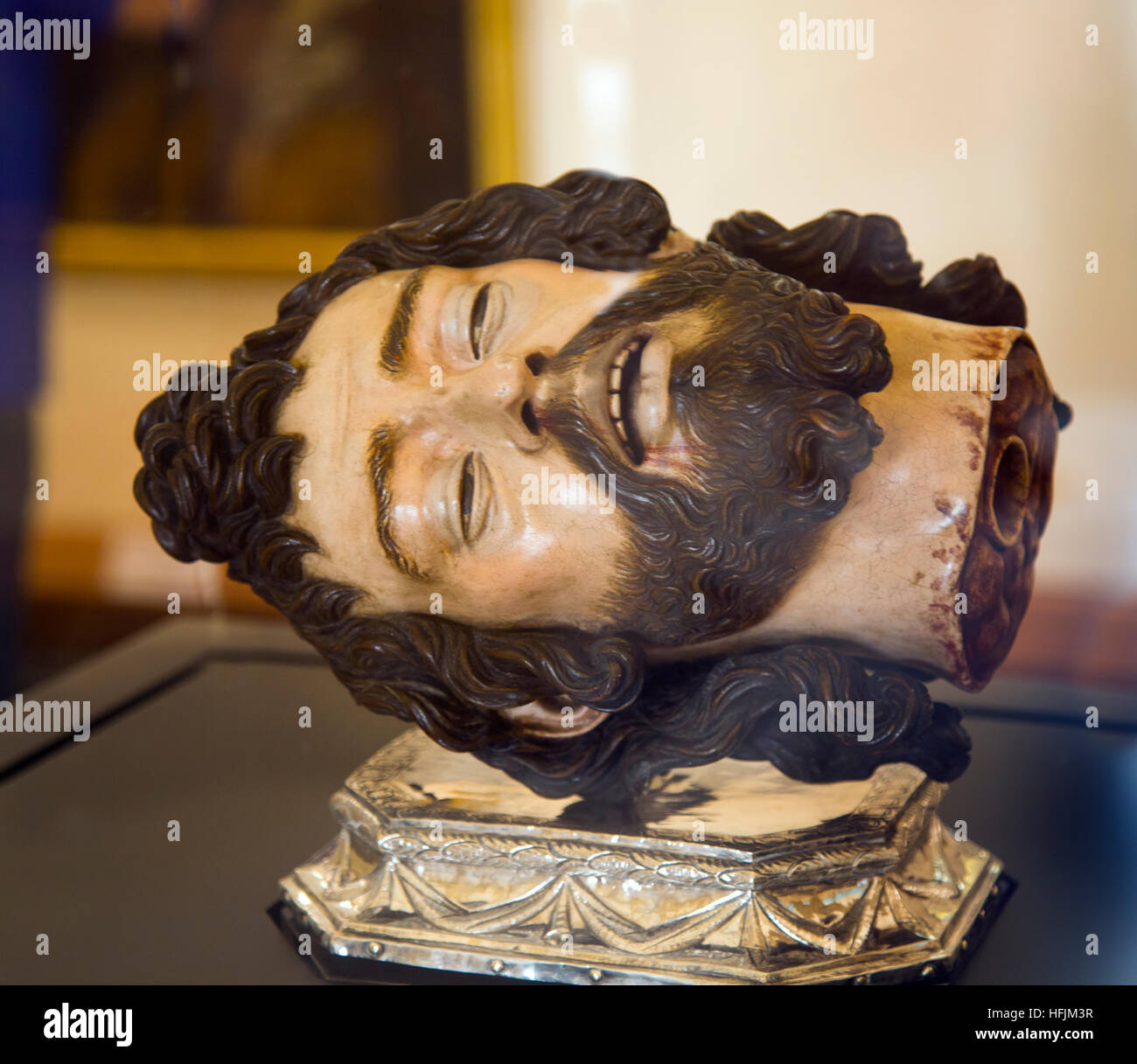 Seville Cathedral Museum model of John the Baptist's severed head Stock Photo