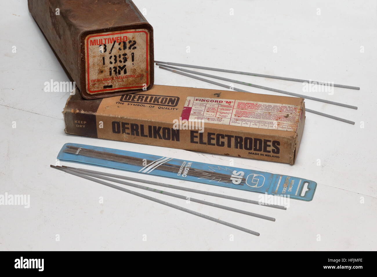 Electric / arc welding rods through the ages! Metal boxed Multiweld and
