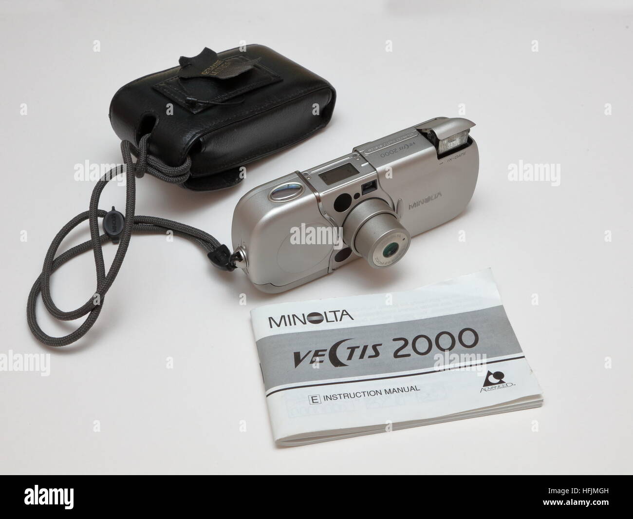 Minolta Vectis 2000 APS cartridge film camera open showing carrying