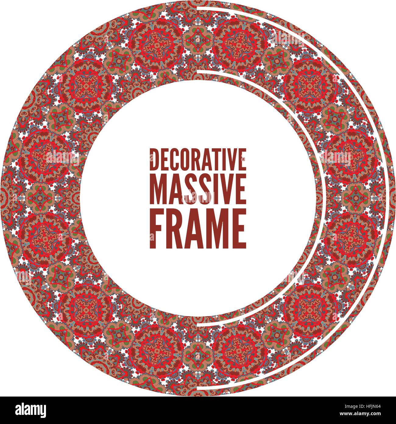 Red vintage circle frame stock vector. Illustration of decorative