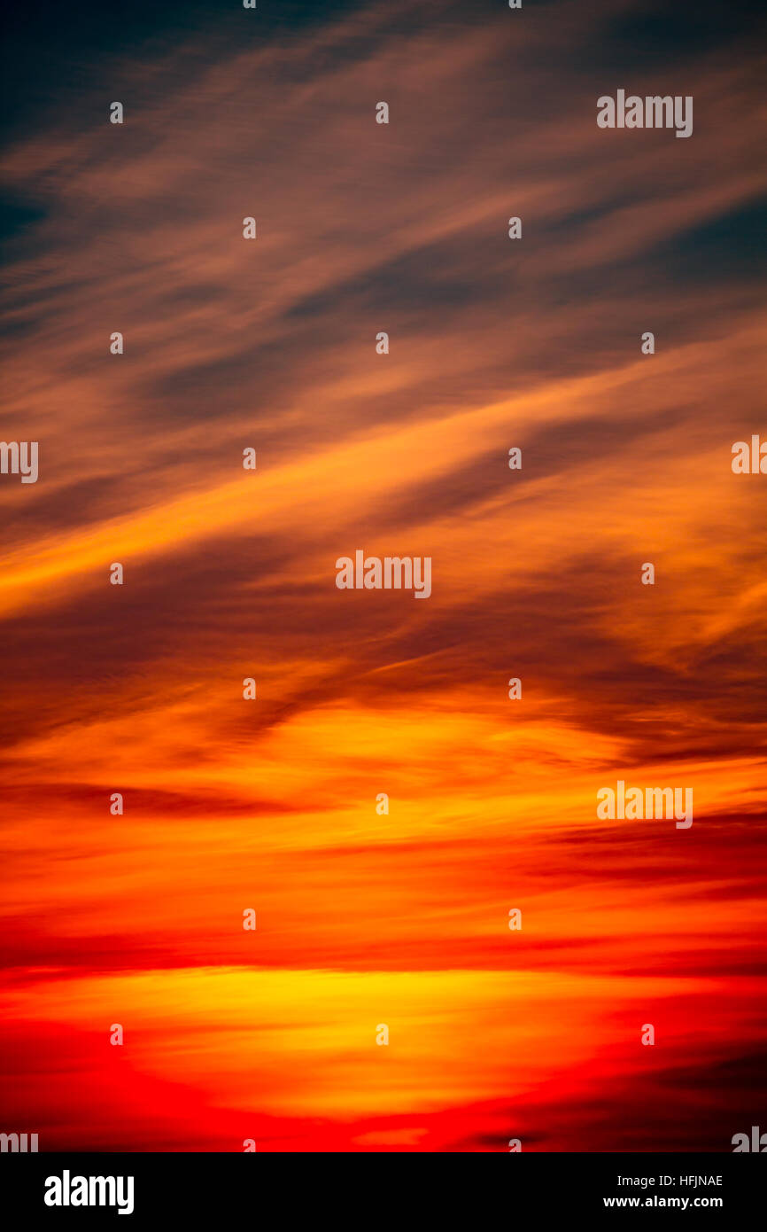 Colorful abstract clouds at sunrise. Stock Photo