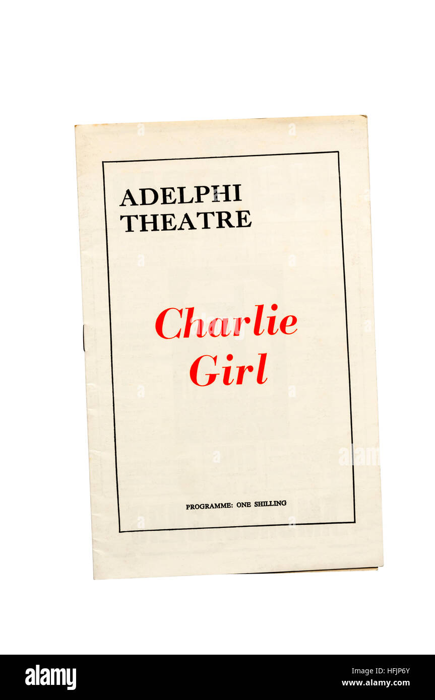 Programme for the original 1965 production of Charlie Girl at the Adelphi Theatre.  Starring Anna Neagle, Gerry Marsden & Derek Nimmo. Stock Photo