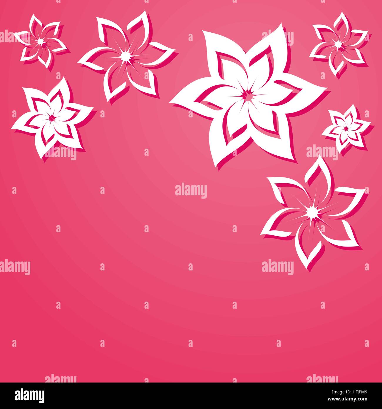 Pink vector background with beautiful white flowers Stock Vector Image ...