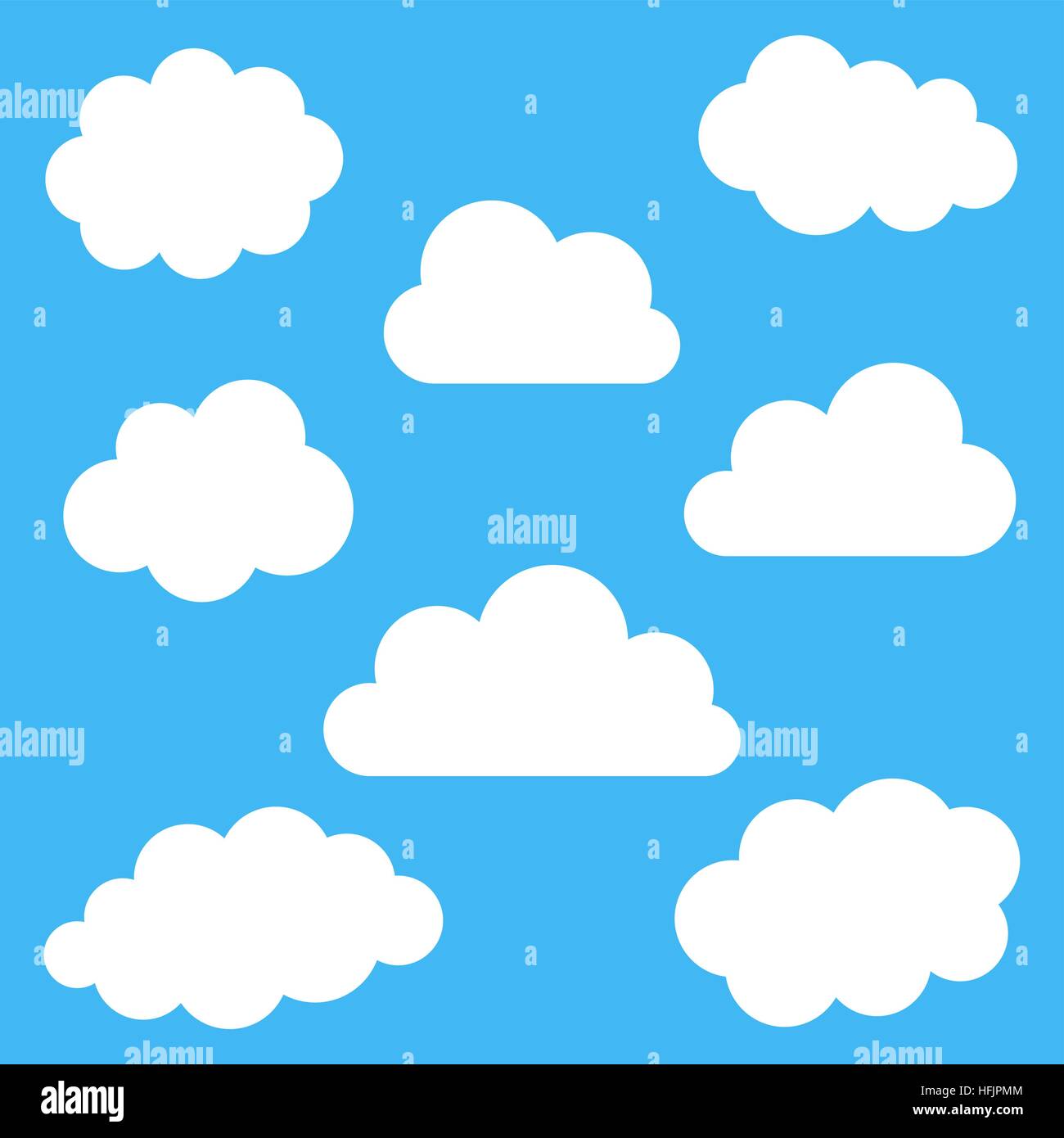Set of various white clouds on blue background Stock Vector Image & Art ...