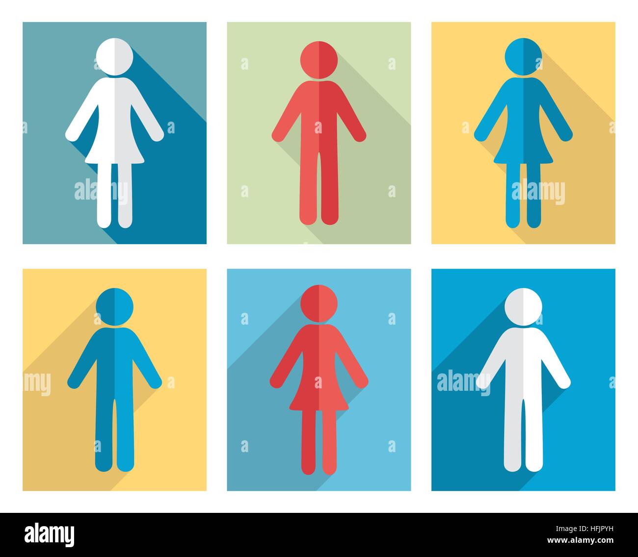 Set of man and woman flat design icons Stock Vector Image & Art - Alamy
