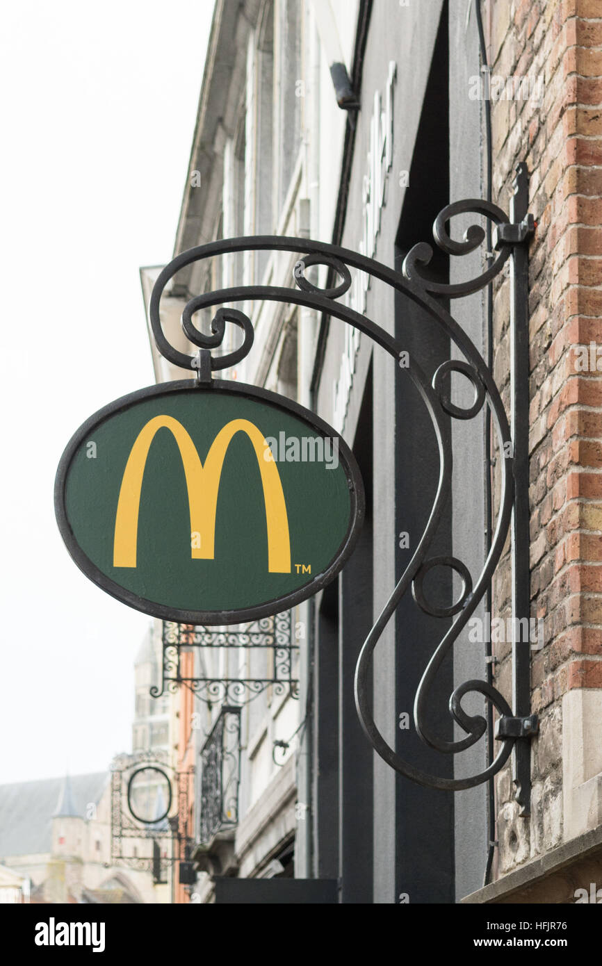 green McDonalds sign Stock Photo