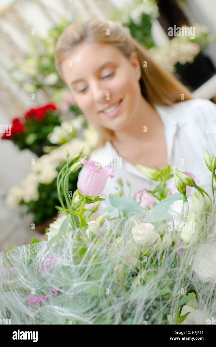 Buying some flowers Stock Photo Alamy