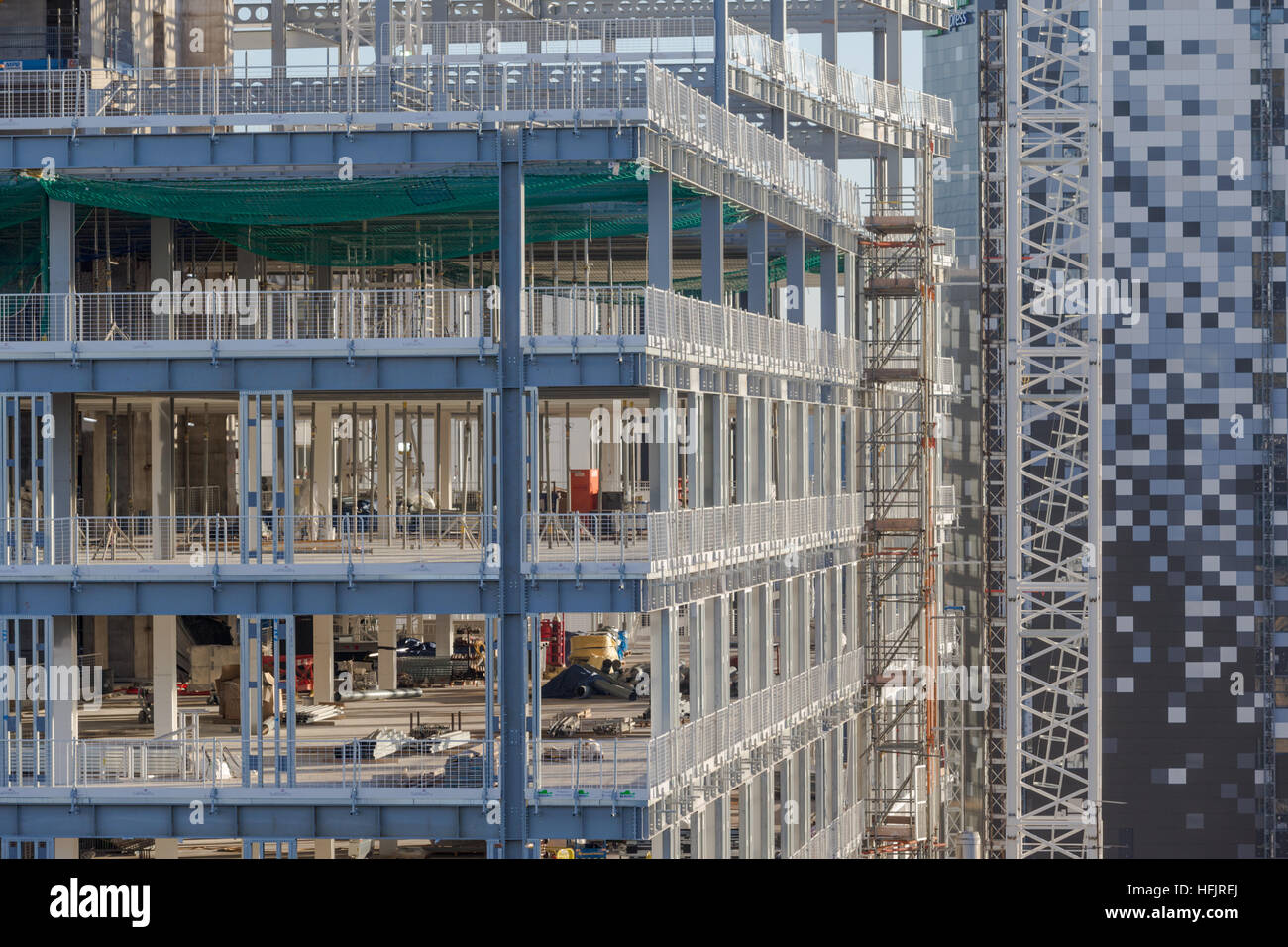 Building site with construction work in progress, Birmingham Broad ...